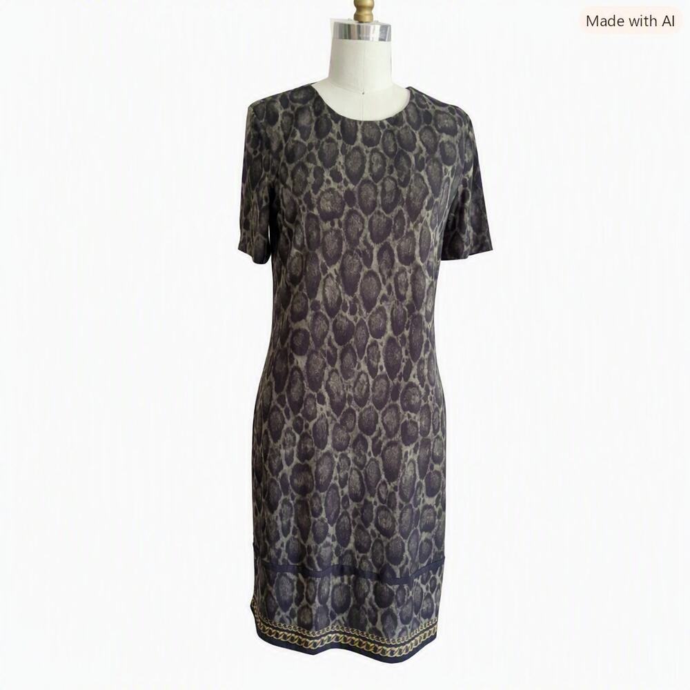 MICHAEL Michael Kors Leopard Print Sheath Dress Size Medium
